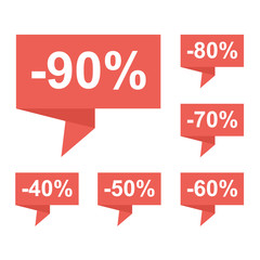 Flat design sale price tags, bubbles, pointers set.