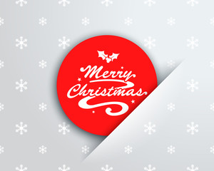 Merry Christmas Logo On Red Circle Note Pocket