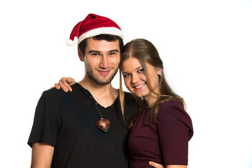 happy Christmas couple