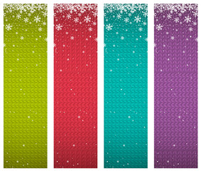 Color christmas banners with snowflakes, vector