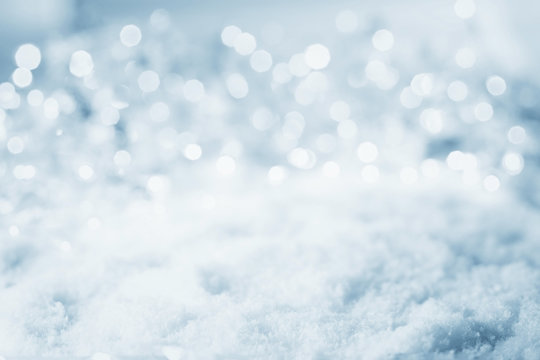 Abstract cold winter background with snow