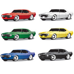 Vector Vintage Classic Car in multiple colors