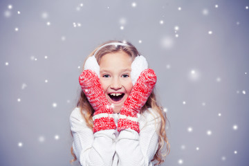 Girl in winter clothes