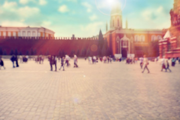 Obraz premium Blurred streets of city Moscow