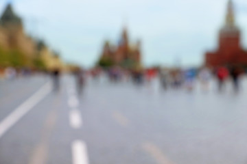 Obraz premium Blurred streets of city Moscow