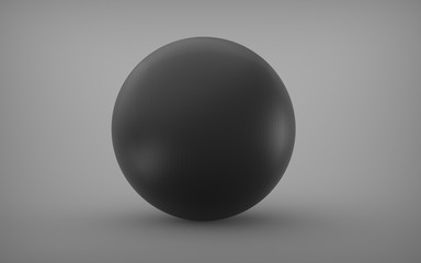 Three dimensional sphere with material on background with shadows.