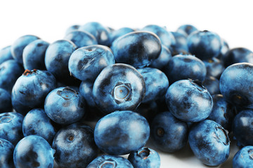 Fresh blueberries isolated on white