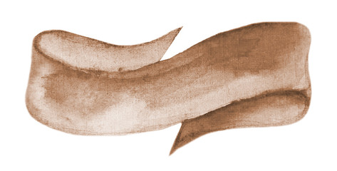 Hand painted ribbon colorful isolated on white