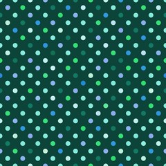 Turquoise Polka Dots Seamless Pattern