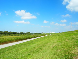 秋の江戸川河川敷風景