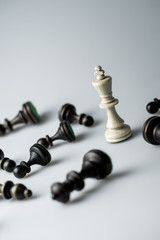 Chess figure, business concept strategy, leadership, team and su