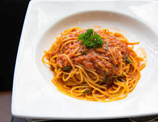 Tasty spaghetti pork sauce