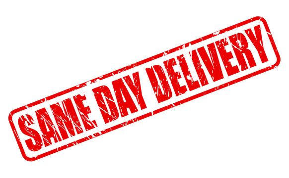 SAME DAY DELIVERY red stamp text
