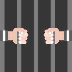 Vector thief and prison, flat design