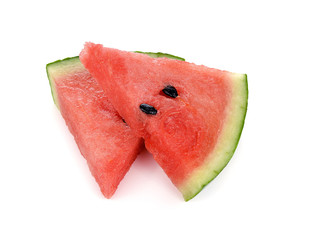 Sliced ripe watermelon isolated on white background
