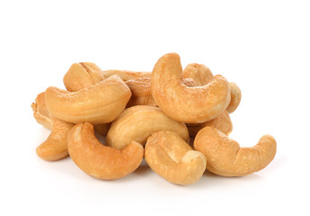 cashew nuts isolated on white background.
