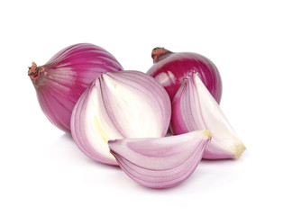 shallots isolated on white background