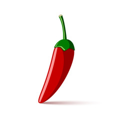 Red chilli pepper on white background