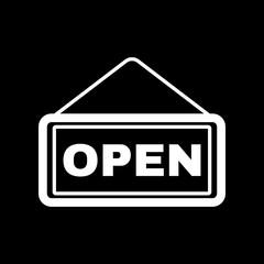 The open sign icon. Input and entrance symbol. Flat