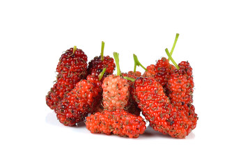Mulberry fruit on the white background