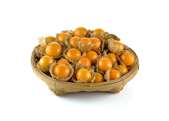 Physalis fruit on white background