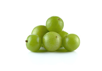 Indian gooseberries on white background