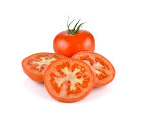 Juicy tomatoes isolated on white background