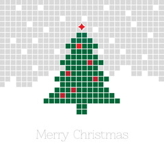 Christmas background with pixel Christmas tree. illustration vector eps 10