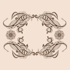 Abstract vector floral ornament ornament on light background Flo