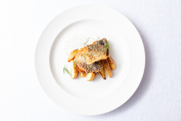 fried fish with potatoes