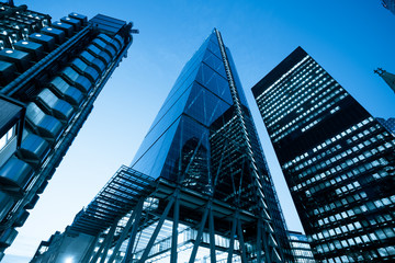 Fototapeta premium Windows of Skyscraper Business Office, Corporate building in London City, England, UK