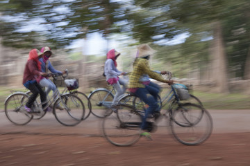 cambodian bicycle riders