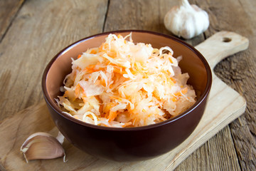 Sauerkraut in ceramic bowl