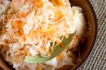 Sauerkraut in ceramic bowl