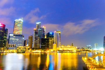 Obraz na płótnie Canvas Singapore Skyline and view of Marina Bay