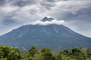 Naklejka na ściany i meble Mountain Merapi volcano, Java, Indonesia