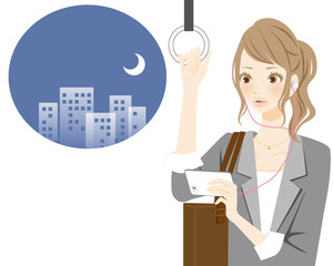 【女性のライフスタイル１】帰宅電車内での動画再生