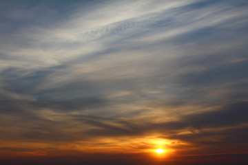 Naklejka na ściany i meble Colorful sunset with clouds