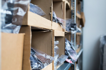 Close-up of cardboard boxes