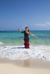 flamenco and ocean