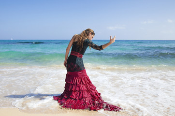 flamenco and ocean