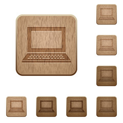 Laptop wooden buttons