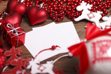 Christmas background in red colors for greeting cards and greetings