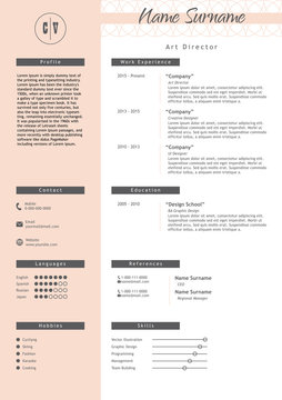 Vector Creative Resume Template. Minimalist Style. CV Infographic Elements