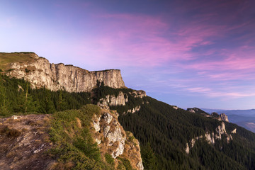 Mountains landscape with vibrant colorful sky