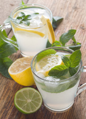 Cold fresh lemonade