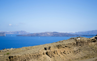 Beautiful scenic island of Santorini, Greece