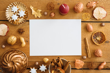 Blue Christmas decoration on wood