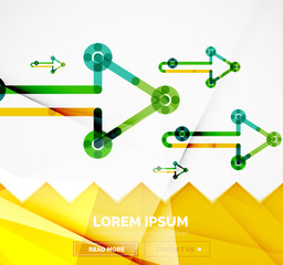 Abstract banner template with arrows, linear design style