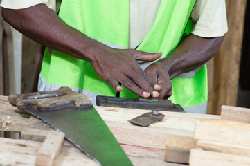 The carpenter in his workshop.